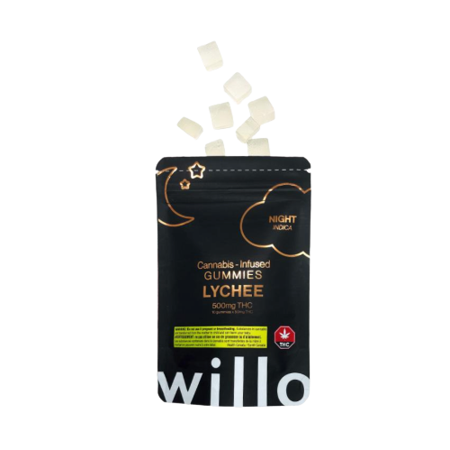 Willo 500mg indica infused lychee-flavoured gummies